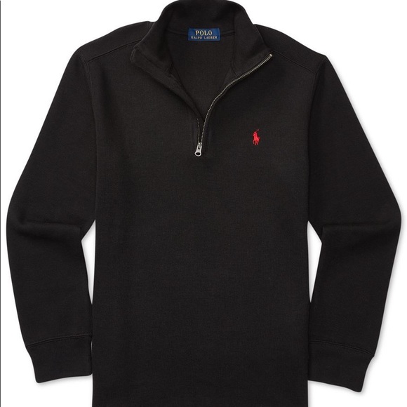 Ralph Lauren Boys Black Half Zip Sweater